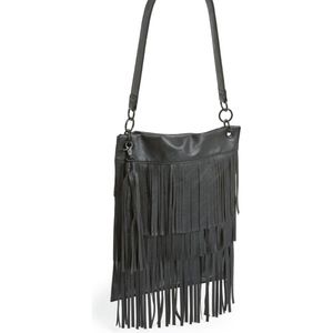 Leith Layered Fringe Leather Shoulder Bag